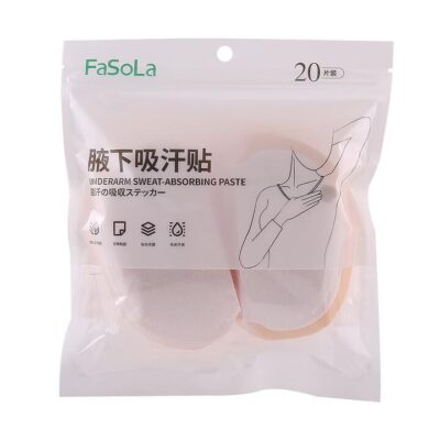 FaSoLa Disposable Underarm Sweat Pads - White, 11.3*12.3cm, Pack of 20