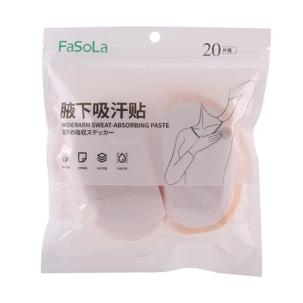 FaSoLa Disposable Underarm Sweat Pads - White, 11.3*12.3cm, Pack of 20
