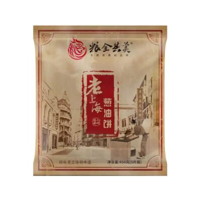 Liang Quan Qi Mei Old Shanghai Scallion Pancakes (Frozen) – 5 Pieces, 450g - Chinese Green Onion Pancakes