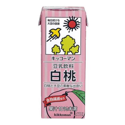 Kikkoman Soy Milk Drink - White Peach Flavor, 200ml