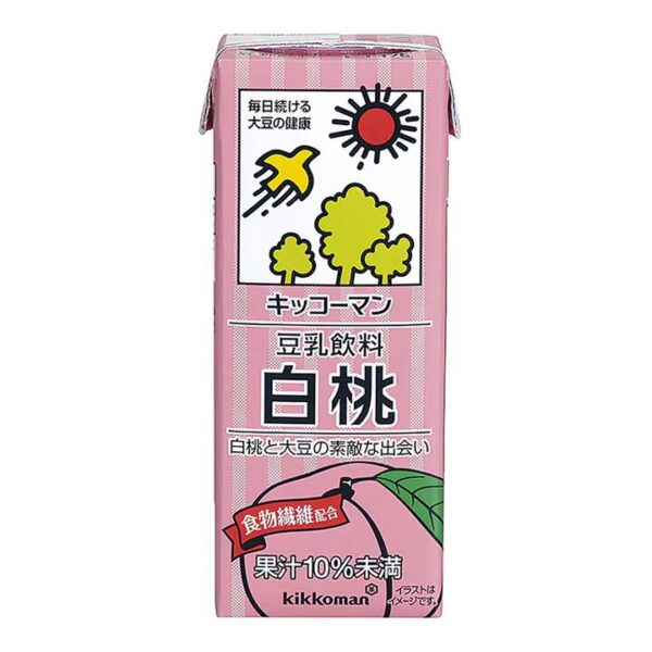 Kikkoman Soy Milk Drink - White Peach Flavor, 200ml