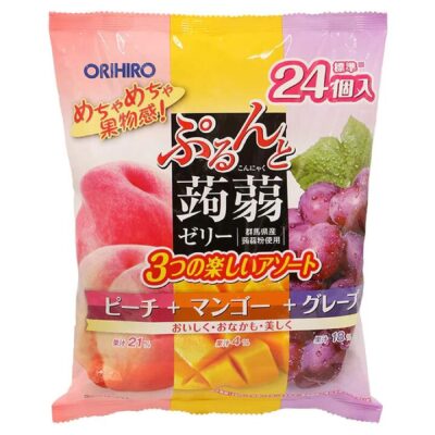 Orihiro Konjac Jelly Assortment - Peach, Mango, and Grape - 480g