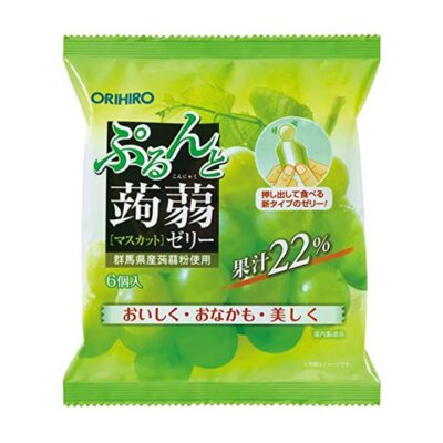 Orihiro Japanese Konjac Jelly - Green Grape Flavor, 13 Calories, 6pcs, 120g