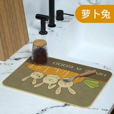 Ecoway Diatomaceous Earth Placemat with Bunny Design - 40x30cm