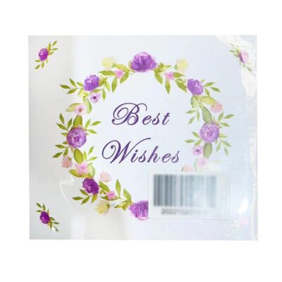 Greeting Card with Purple Floral Wreath Design