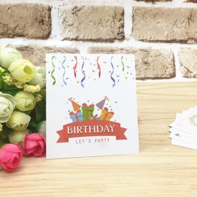 Birthday Greeting Card with Cake Design