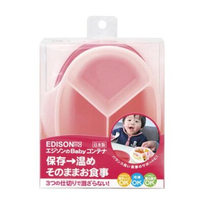 EDISONmama Heatable and Freezable Divided Baby Food Bowl - Pink