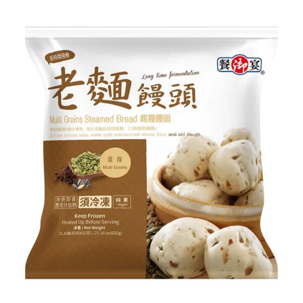 Canyuyan Frozen Multi-Grain Mantou 600g - Chinese Steamed Buns