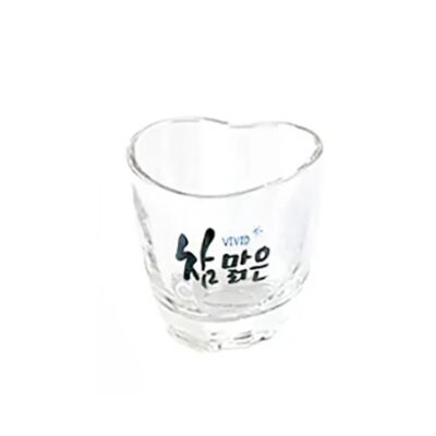 Charm Malgeun Vivid Heart-Shaped Korean Soju Glass - 1 Piece