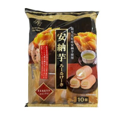 Japanese Imported Annou Imo Roll Cake - Sweet Potato Flavor, 10 Pieces, 190g