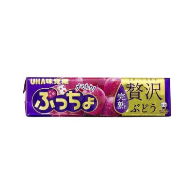 UHA Puccho Grape Flavor Soft Candy - 10 Pieces, 50g