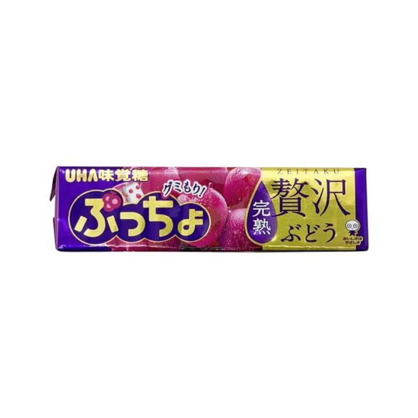 UHA Puccho Grape Flavor Soft Candy - 10 Pieces, 50g
