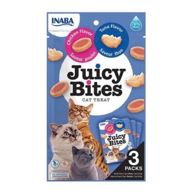 Inaba Juicy Bites Cat Treat - Tuna & Chicken Flavor, 3 Packs, 34g