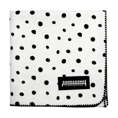 Dono&Dono Baby Cotton Fleece Blanket - Black Polka Dot Pattern, 106*106cm