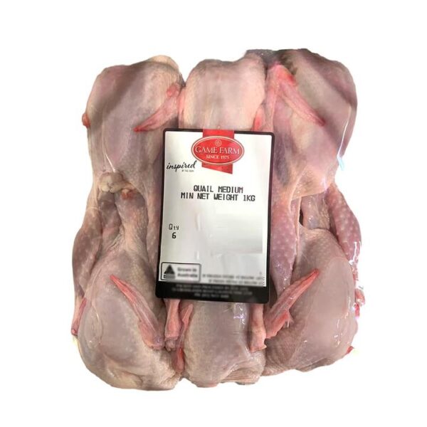 Game Farm Frozen Quail - 6 Pieces, Medium Size, 1kg