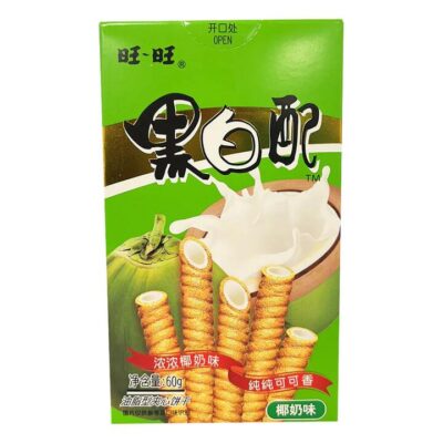 Want Want Black & White Coconut Flavor Wafer Rolls - 60g