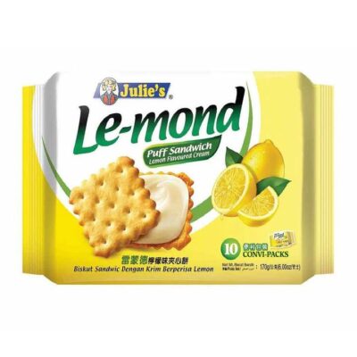 Julie's Le-mond Lemon Flavoured Cream Puff Sandwich Biscuits - 170g
