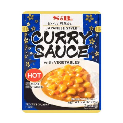S&B Japanese Style Curry Sauce with Vegetables - Hot, 210g