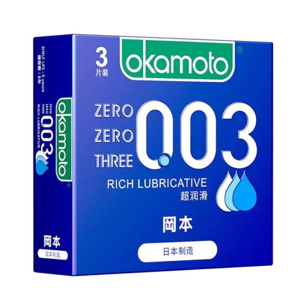 Okamoto 003 Rich Lubricative Ultra-Thin Condoms - 3 Pieces