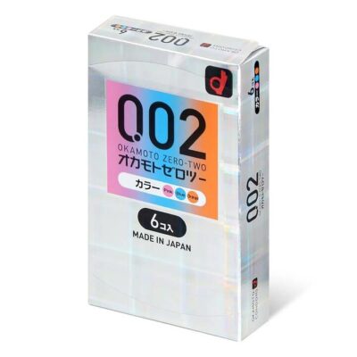 Okamoto 002 Ultra Thin Colorful Condoms - 6 Pieces