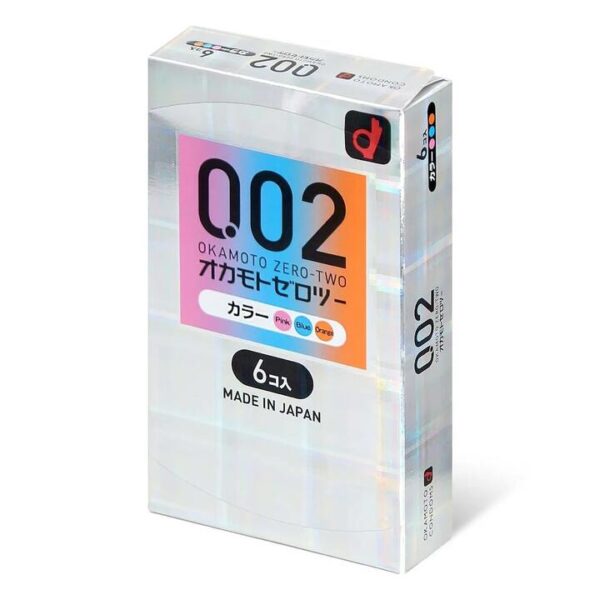 Okamoto 002 Ultra Thin Colorful Condoms - 6 Pieces