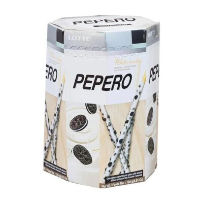 Lotte Pepero White Cookie Chocolate Sticks - 4 Packs, 128g