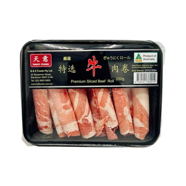 TianYi Premium Sliced Beef Roll 250g