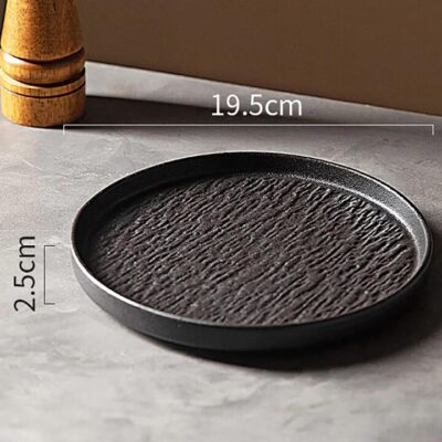 Modern SweetHome 8-Inch Black Stone Texture Pizza Pan