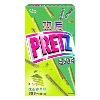 Glico Double Layer Pretz Matcha Vanilla Flavor 45g