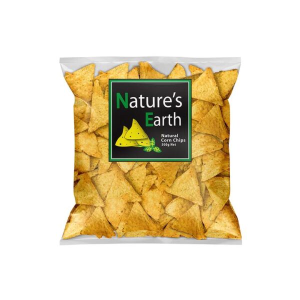 Nature's Earth Natural Corn Chips Unsalted - 500g