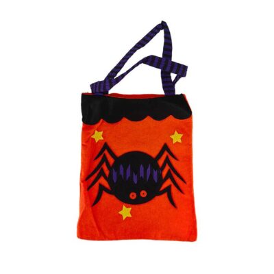 Halloween Trick-or-Treat Bag - Orange Spider Design, 1 Piece