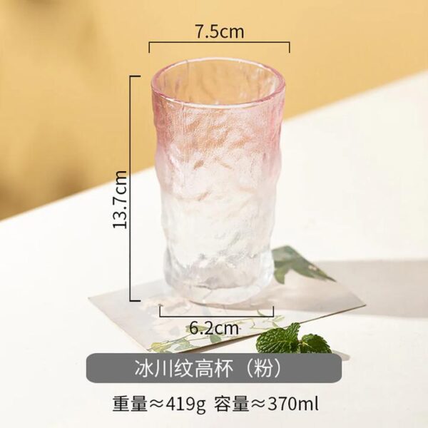 Modern SweetHome Glacier Pattern Highball Glass - Gradient Pink