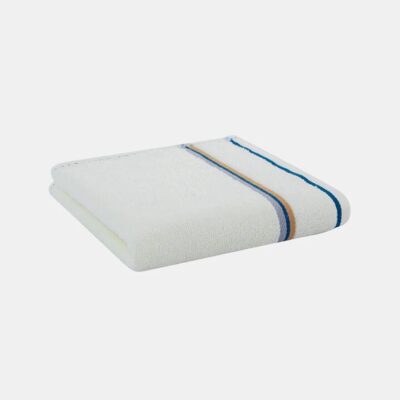 Sanli Ultra-Soft Cotton Towel with Colorful Stripes - White, 33x71cm, 75g
