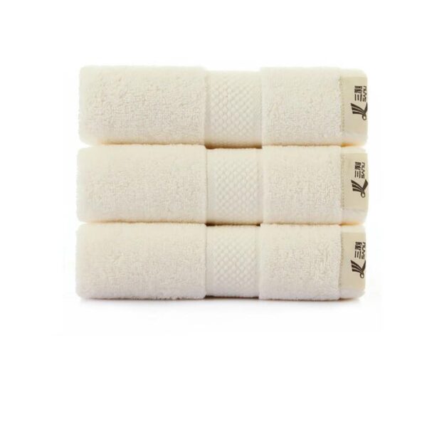 Sanli Extra Large Long-Staple Cotton Towel - Off-White, 34x74cm, 140g