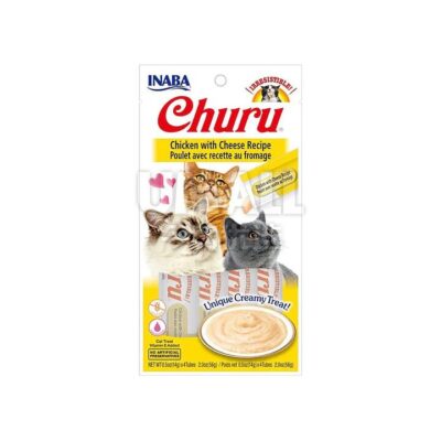 Inaba Churu Chicken with Cheese Recipe Cat Treats - 4 Tubes