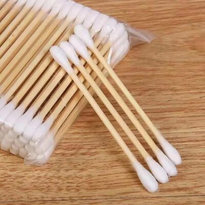 Ulife Double-Ended White Cotton Swabs - Approx. 100 Pieces