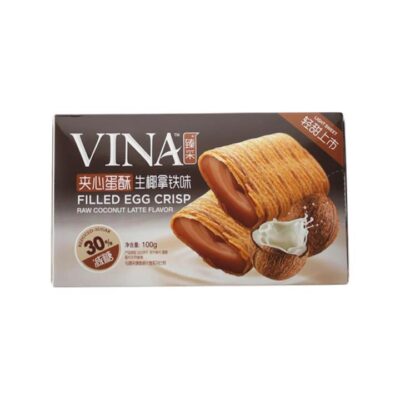 Vina Filled Egg Crisp Raw Coconut Latte Flavor - 100g