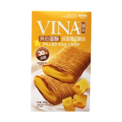 Vina Filled Egg Crisp with Salted Egg Yolk and Cheese Flavor - 100g