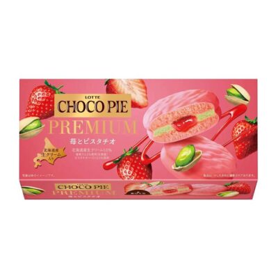 Lotte Choco Pie Strawberry Pistachio Flavor - 6pcs, 210g