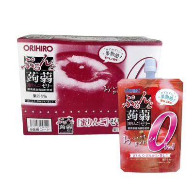 Orihiro Japanese Konjac Jelly, Zero Calorie, Apple Flavour, 130g x 8