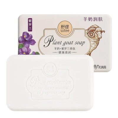 Hongbeiti Plant-Based Fragrance Goat Milk Soap - Violet, 200g x 3