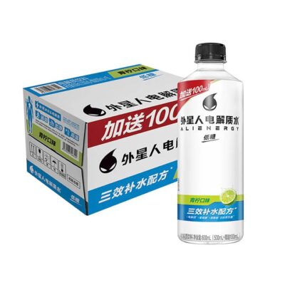 Genki Forest Alienergy Electrolyte Water Low Sugar Lime Flavor 600ml - Box of 15