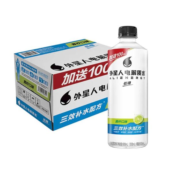 Genki Forest Alienergy Electrolyte Water Low Sugar Lime Flavor 600ml - Box of 15