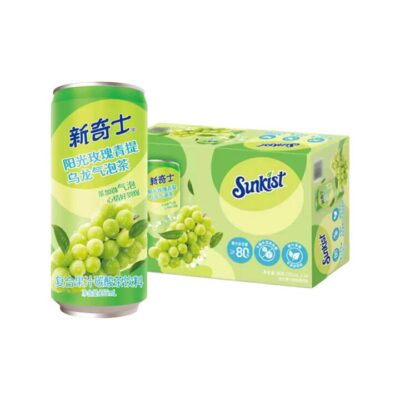 Sunkist Sunshine Muscat Green Grape Oolong Sparkling Tea - 265mL x 24 Bottles