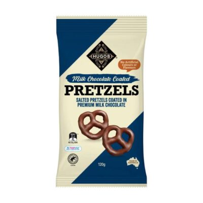 Hugos Milk Chocolate Coated Salted Pretzels - 120g