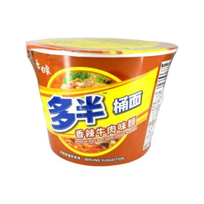 BaiXiang DuoBan Spicy Beef Flavor Instant Bucket Noodles - 117g