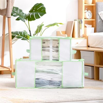 Tali Vacuum Storage Combo: Large Oxford Fabric Box (65×50×27cm) & Vacuum Compression Bag (110×100×44cm)