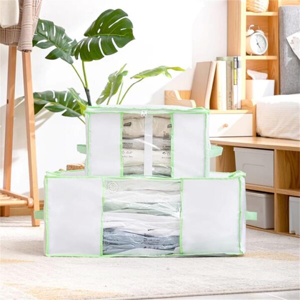 Tali Vacuum Storage Combo: Large Oxford Fabric Box (65×50×27cm) & Vacuum Compression Bag (110×100×44cm)