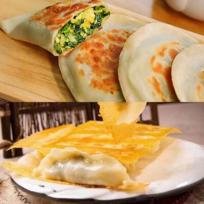 Ruyi Frozen Chive & Egg Pockets + Golden Potstickers - 350g x 2 Bags