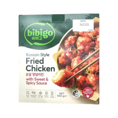 Bibigo Korean-Style Boneless Fried Chicken with Sweet & Spicy Sauce 550g – Frozen Ready Meal